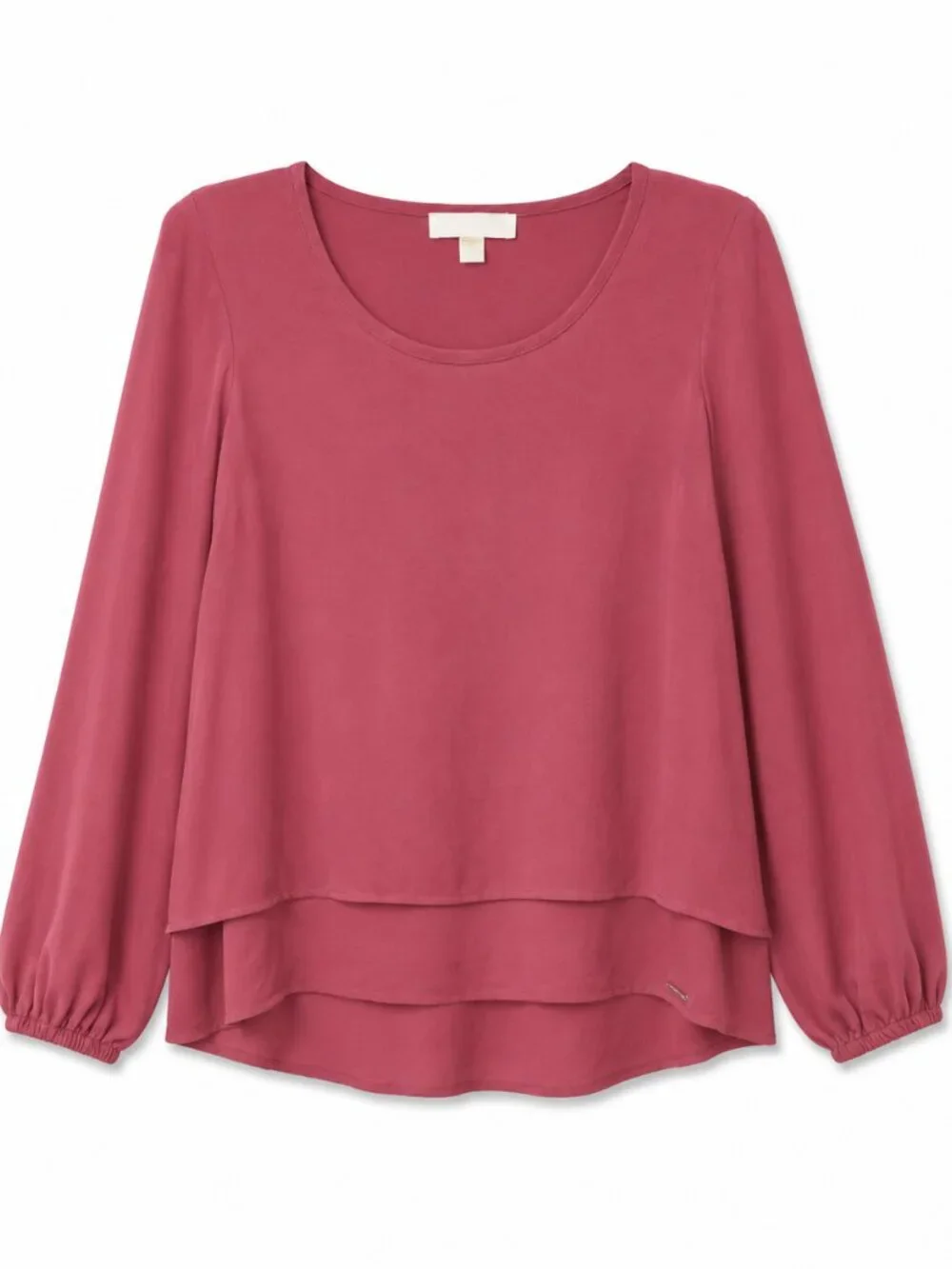 Michael Kors Women's Red Layered Blouse, Size Medium, Preppy Chic